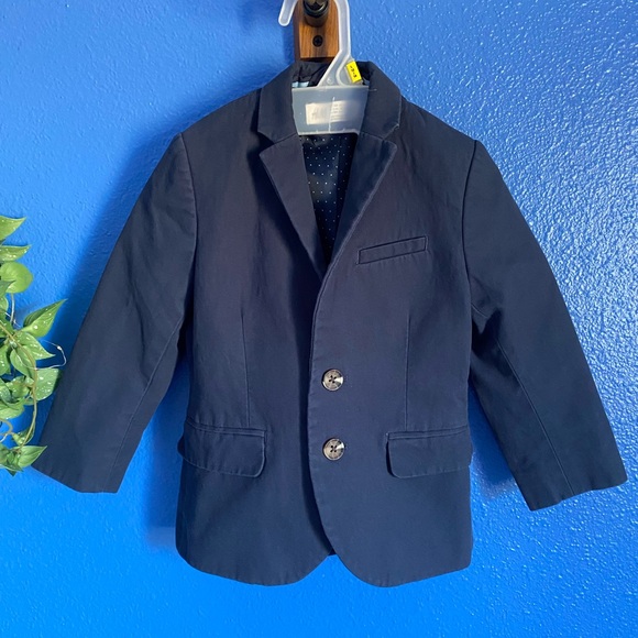 H&M Toodler Boys Casual Cotton Blazer. Button Up W/Polka Dot Lining. Navy 3-4YRS - Picture 2 of 12